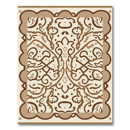 Rich Brown Vintage Floral Layout Rug