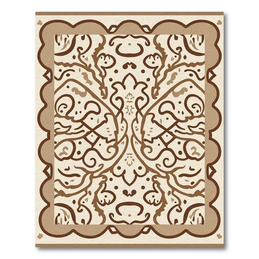 Rich Brown Vintage Floral Layout Rug