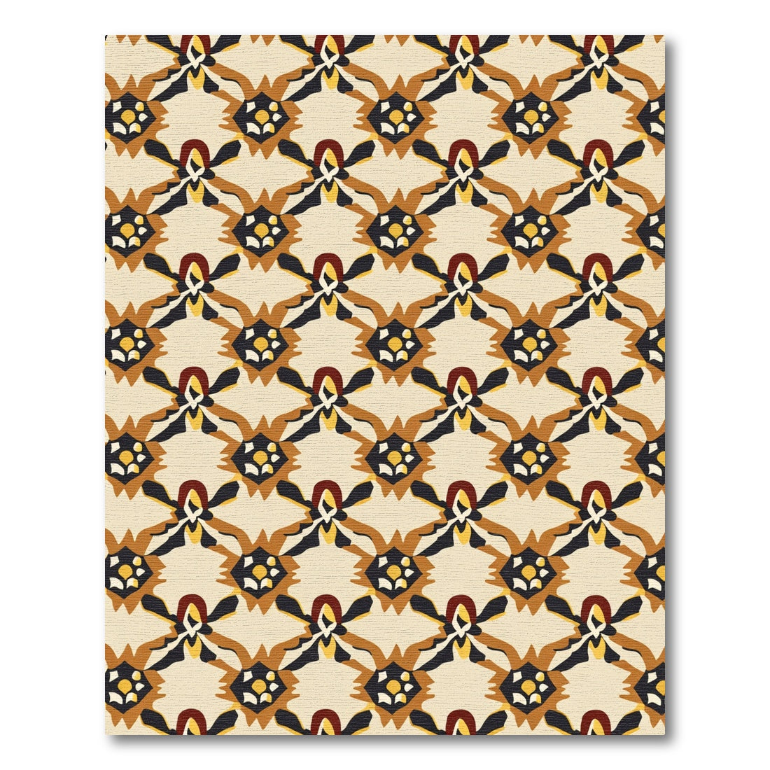 Amber tan geometric medallion Rug