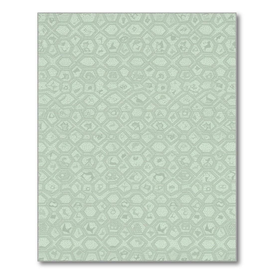 Sage Green Geometric Hexagon Area Rug