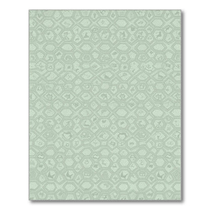 Sage Green Geometric Hexagon Area Rug