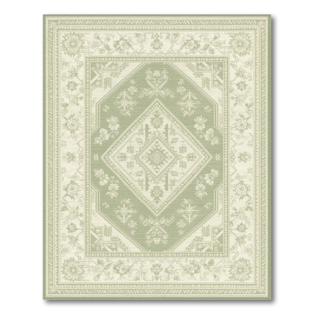 Traditional Persian Sage Green Traditional Persian Area Rug