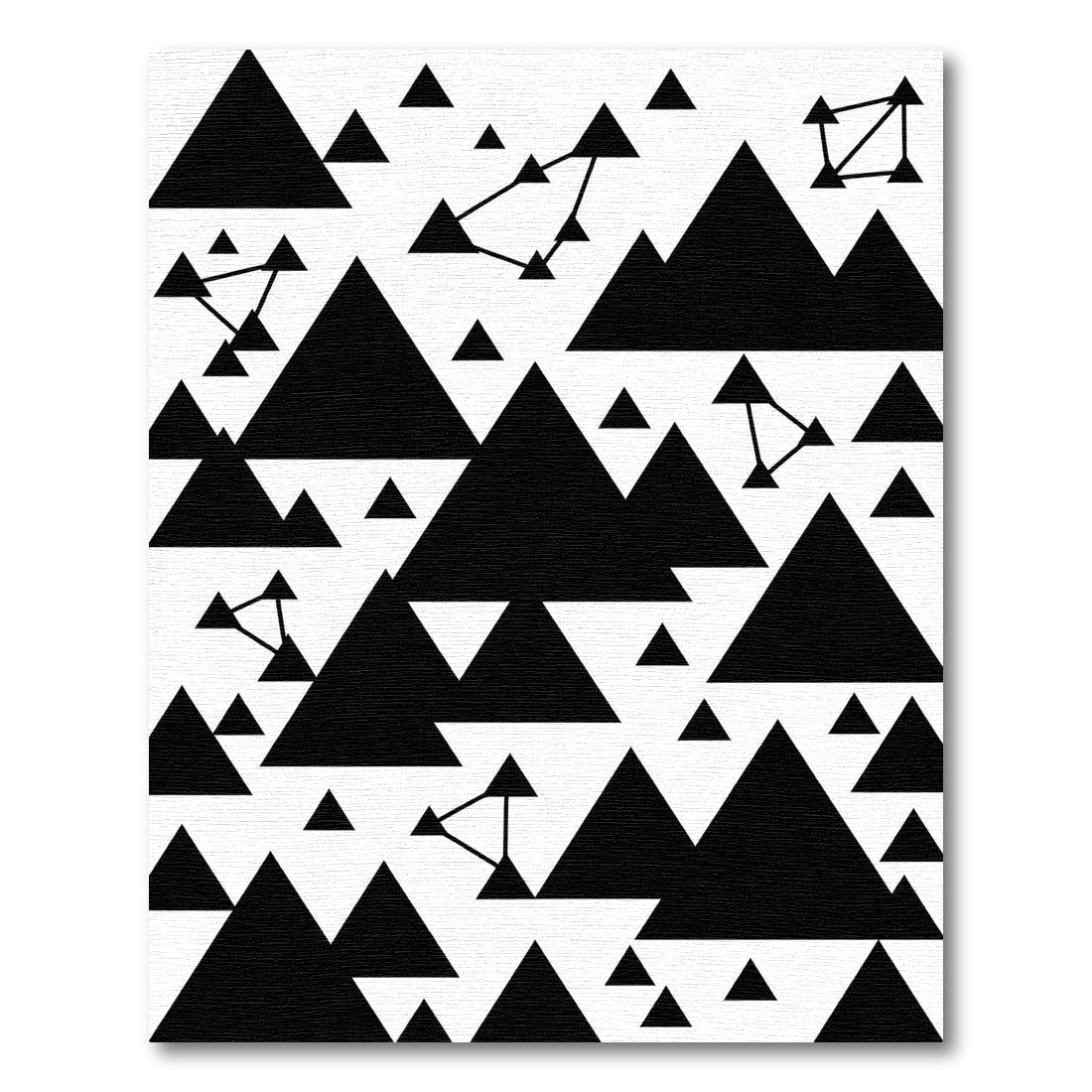 Abstract Black Triangle Mountain Constellation Rug
