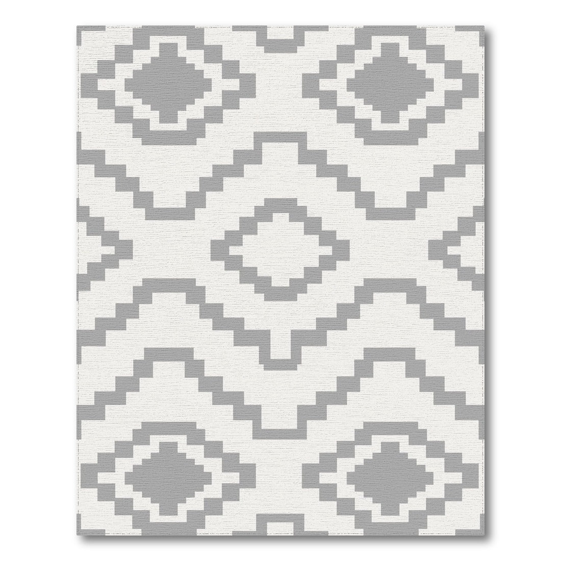 Geometric Modern Grey Geometric Washable Area Rug