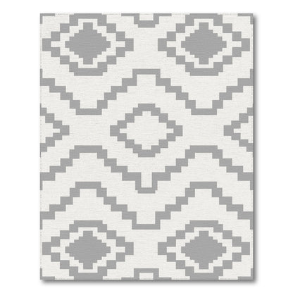 Geometric Modern Grey Geometric Washable Area Rug