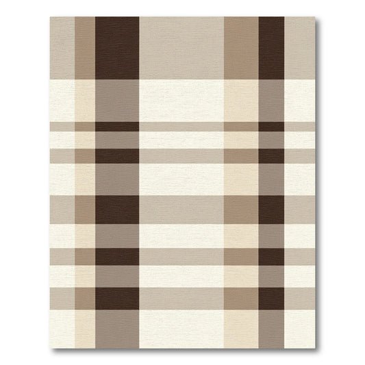 Earthy Tone Plaid Checkered Rug