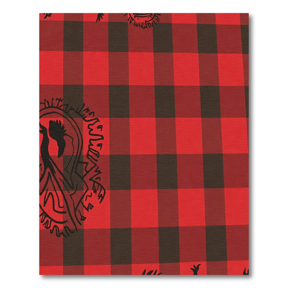Red Black Buffalo Check Figures Rug