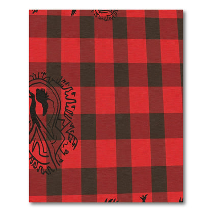 Red Black Buffalo Check Figures Rug