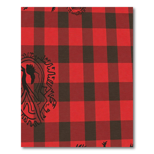 Red Black Buffalo Check Figures Rug