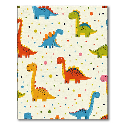 Kids Cartoon Colorful Dinosaur Kids Cartoon Area Rug
