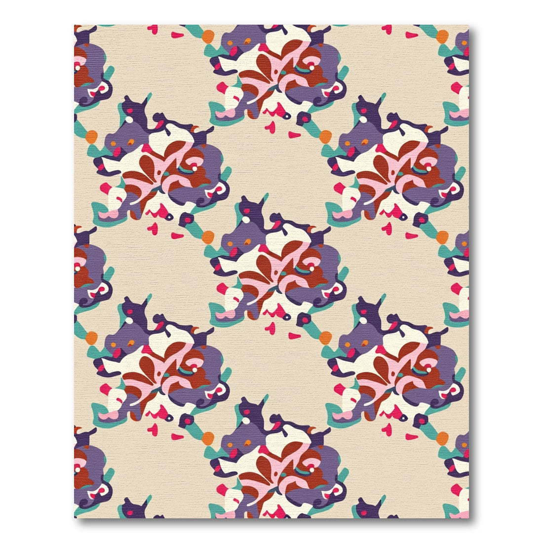 Vibrant Abstract Bloom Medallion Rug