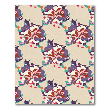 Vibrant Abstract Bloom Medallion Rug