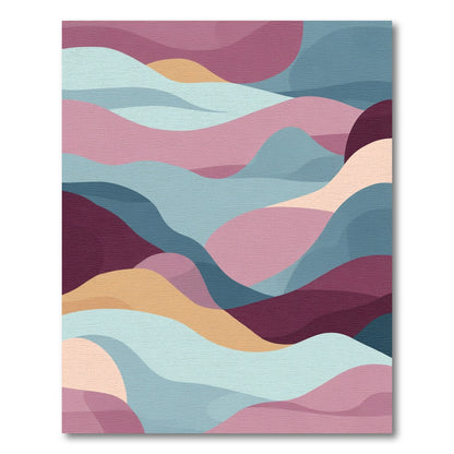 Abstract Wavy Landscape Color Blend Rug