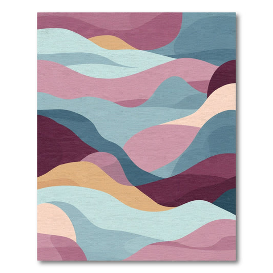 Abstract Wavy Landscape Color Blend Rug