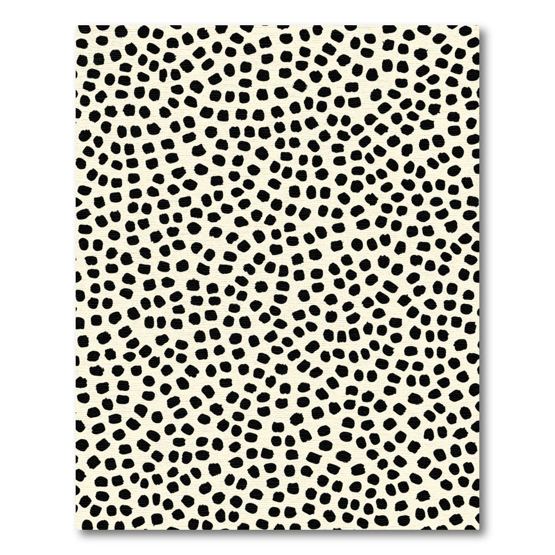 Black Blotched Cream Abstract Dot Rug