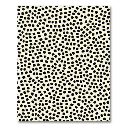 Black Blotched Cream Abstract Dot Rug