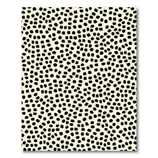 Black Blotched Cream Abstract Dot Rug