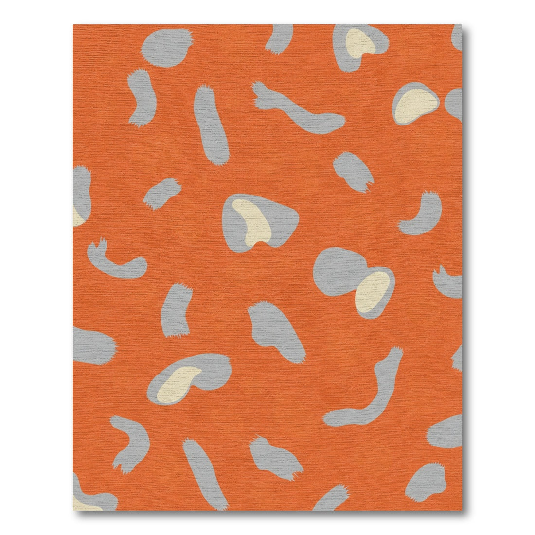 Orange Gray Abstract Spots Rug