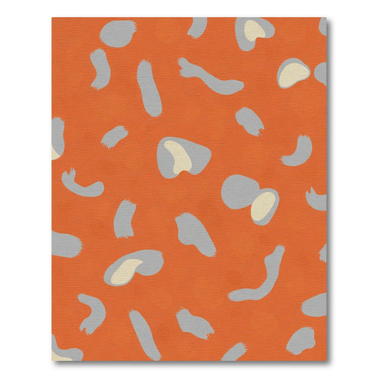 Orange Gray Abstract Spots Rug