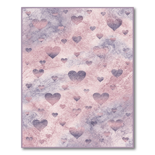 Pink Marble Heart Washable Area Rug
