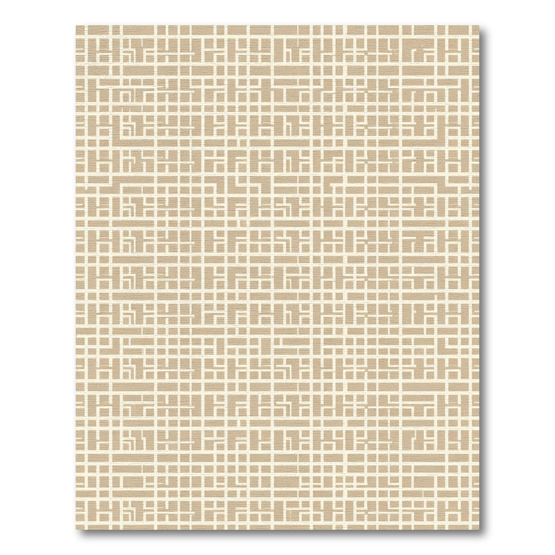 Minimalist Beige Linear Grid Rug