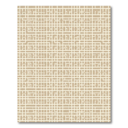 Minimalist Beige Linear Grid Rug