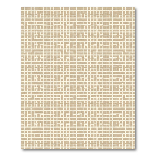 Minimalist Beige Linear Grid Rug