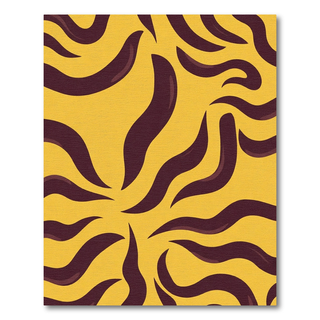 Golden Orange Abstract Tiger Stripe Rug