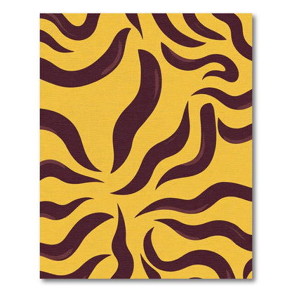 Golden Orange Abstract Tiger Stripe Rug