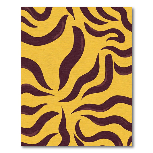 Golden Orange Abstract Tiger Stripe Rug