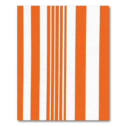 Vibrant Orange White Stripe Composition Rug