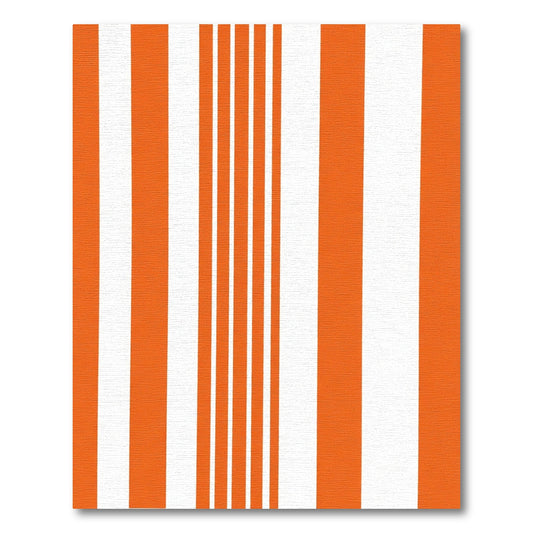 Vibrant Orange White Stripe Composition Rug