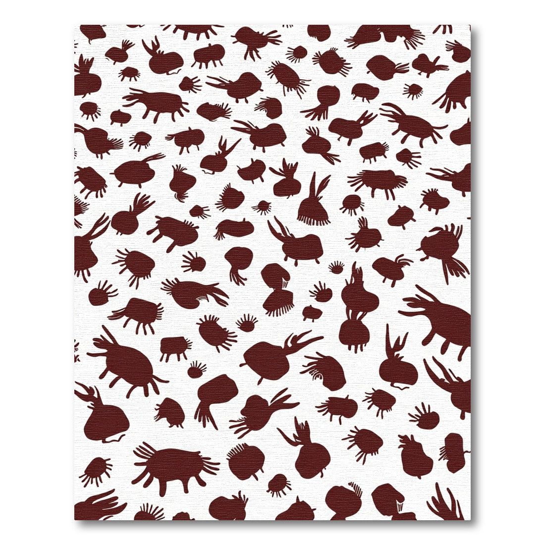 Deep Crimson Abstract Creature Scatter Rug