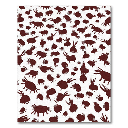 Deep Crimson Abstract Creature Scatter Rug
