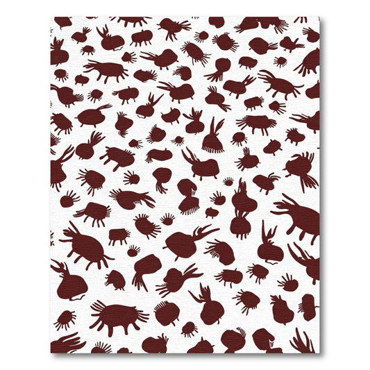 Deep Crimson Abstract Creature Scatter Rug