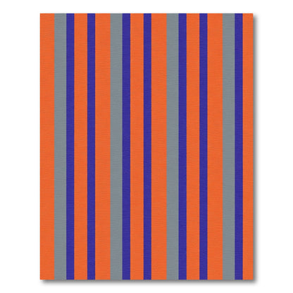 Bold Orange Blue Gray Stripes Rug