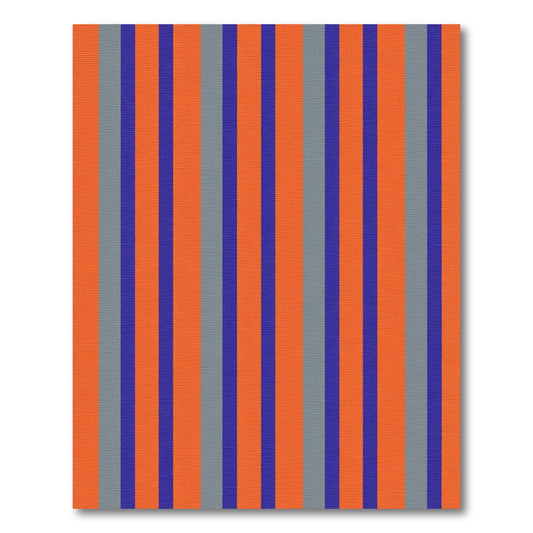 Bold Orange Blue Gray Stripes Rug