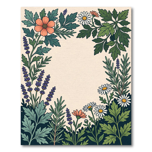 Coral Daisy Garden Border Rug