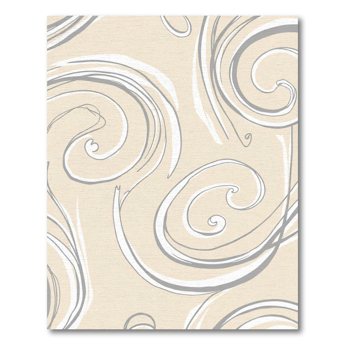 Cream Swirl Abstract Strokes Rug