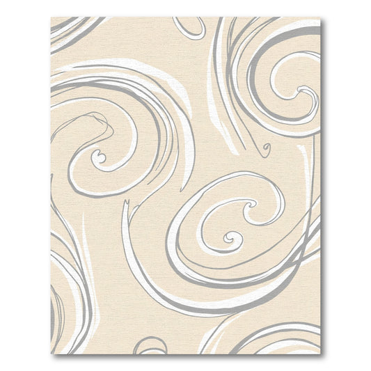 Cream Swirl Abstract Strokes Rug