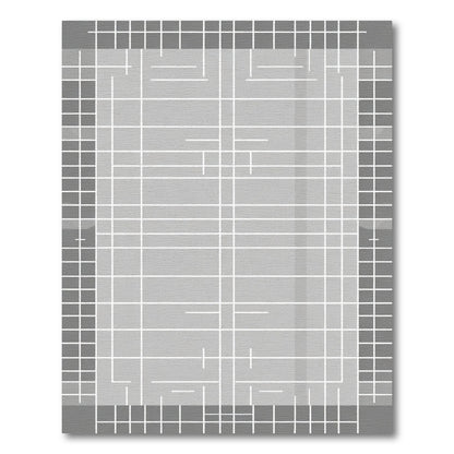 Gray Grid Lines Rectangular Field Rug