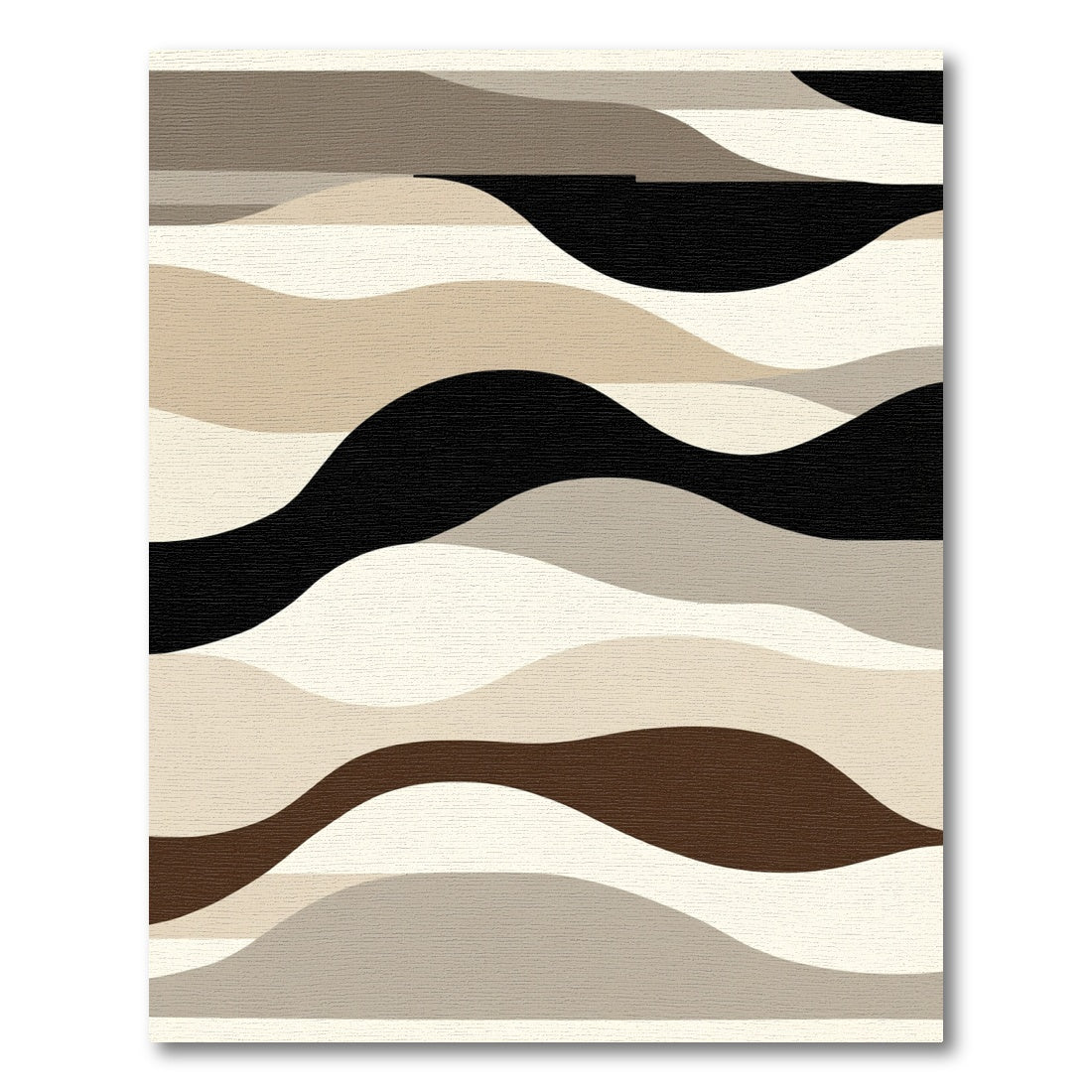 Neutral Earthy Tone Wave Rug