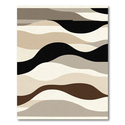 Neutral Earthy Tone Wave Rug