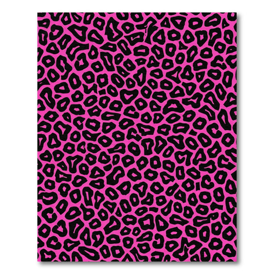 Bold Pink Leopard Spot Print Rug