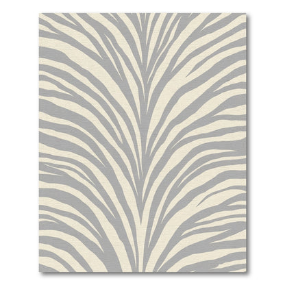 Cream Gray Abstract Zebra Stripe Rug