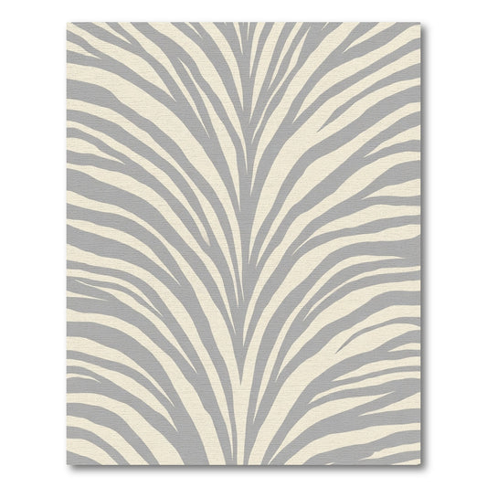 Cream Gray Abstract Zebra Stripe Rug