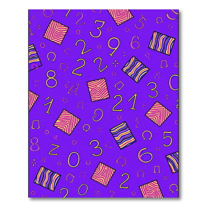 Vibrant Purple Abstract Zebra Numbers Rug