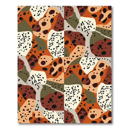 Terra Cotta Abstract Organic Shapes Rug