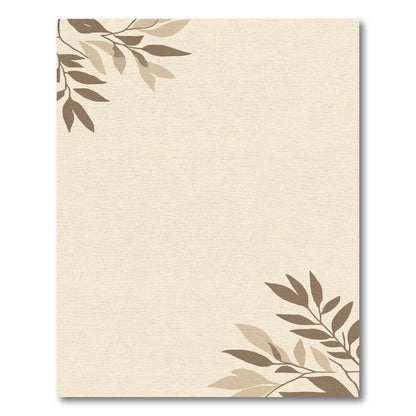 Earthy Tan Leafy Branches Accent Rug