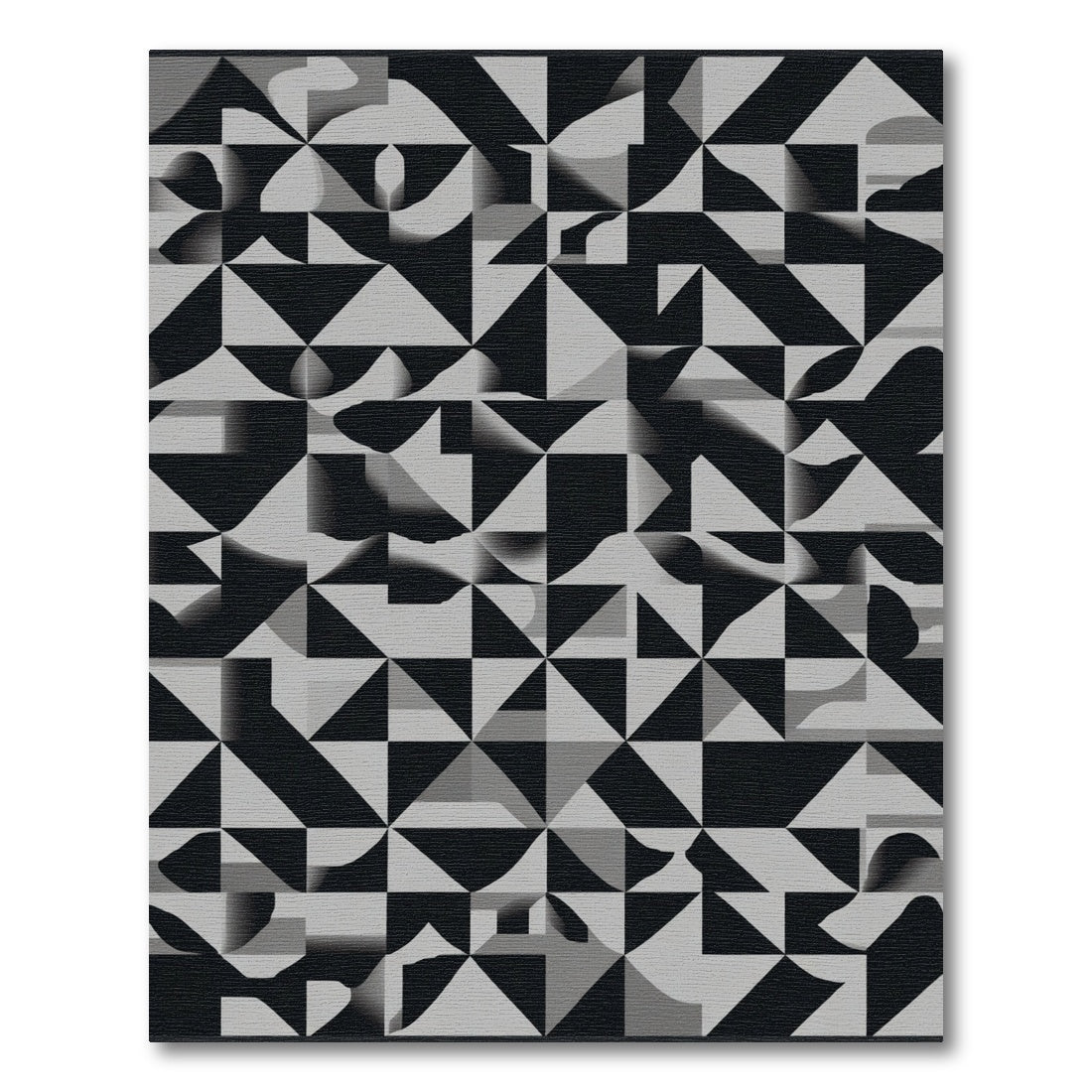 Monochromatic Abstract Geometric Fragment Rug